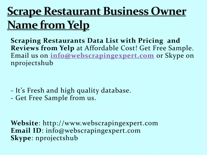 scrape restaurant business owner name from yelp