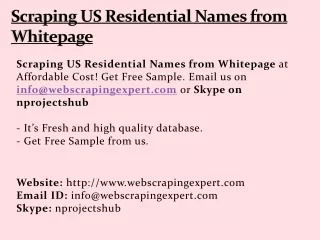 scraping us residential names from whitepage