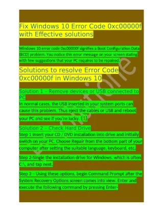 fix windows 10 error code 0xc00000f with