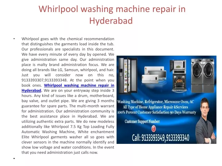 whirlpool washing machine repair in hyderabad