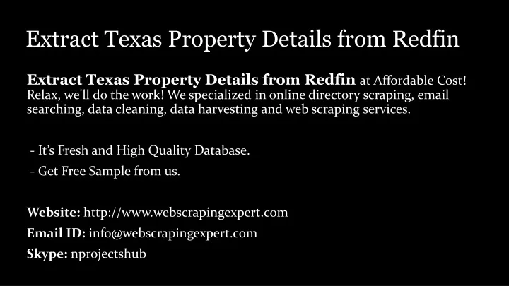 extract texas property details from redfin