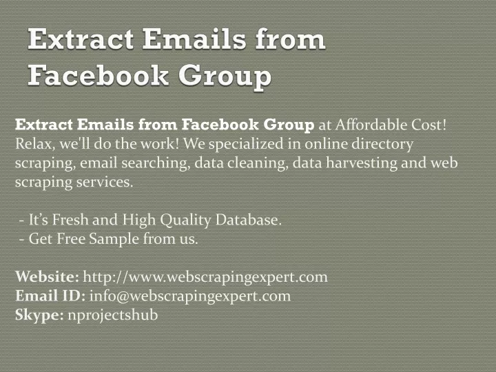extract emails from facebook group