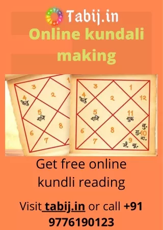 Online kundli Reading :A definitive manual for kundali making call  91 9776190123 or visit tabij.in