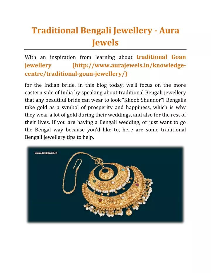 traditional bengali jewellery aura jewels