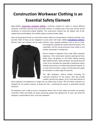 construction workwear clothing is an essential