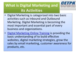 What is Digital Marketing and its Activities