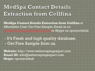 medspa contact details extraction from cellfina