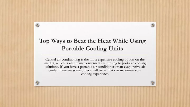 top ways to beat the heat while using portable