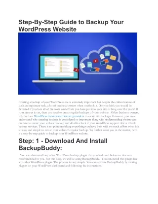step by step guide to backup your wordpress