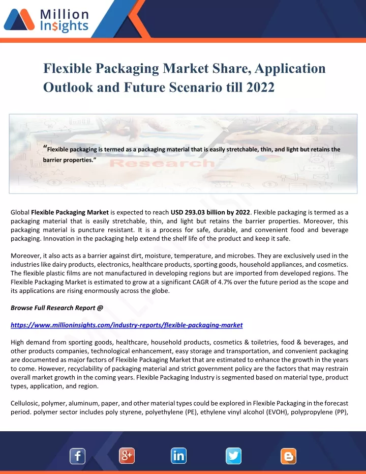 flexible packaging market share application