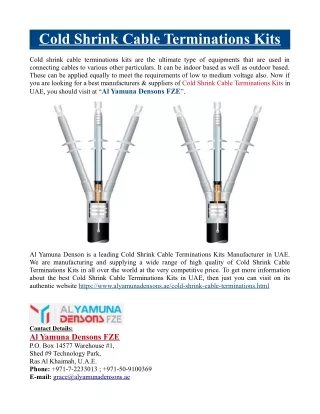 cold shrink cable terminations kits