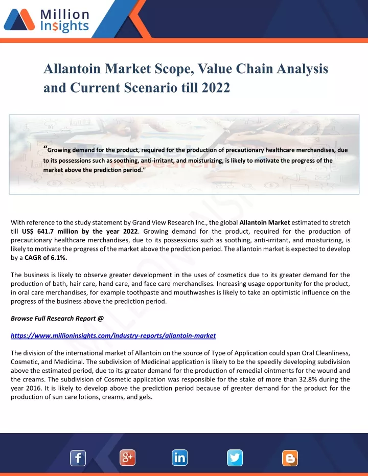 allantoin market scope value chain analysis
