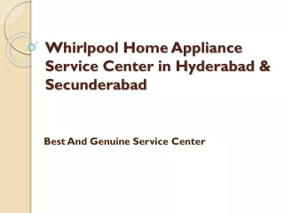 Whirlpool Service Center in Hyderabad