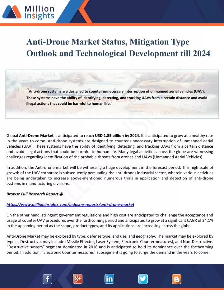 anti drone market status mitigation type outlook