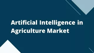 Artificial Intelligence in Agriculture Market Opportunities and Forecast, 2020-2027