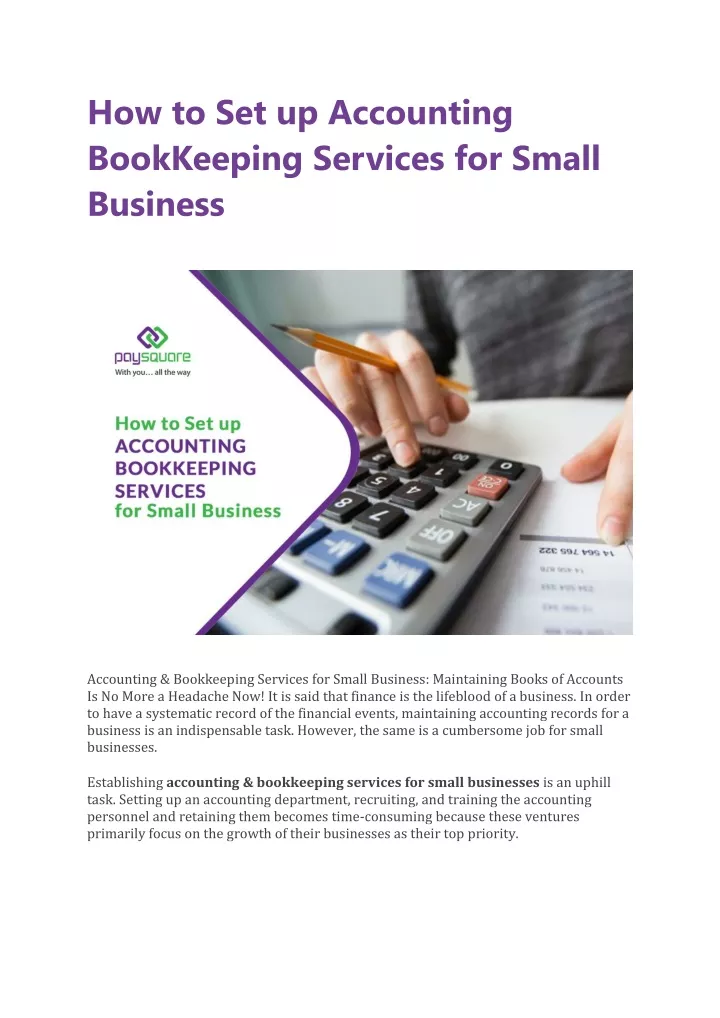how to set up accounting bookkeeping services