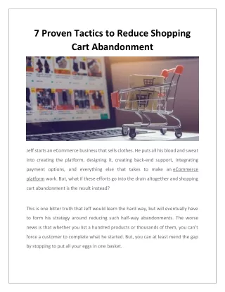 7 Proven Tactics to Reduce Shopping Cart Abandonment