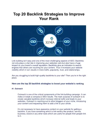 top 20 backlink strategies to improve your rank