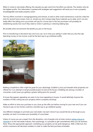 when it comes to real estate offering the rewards
