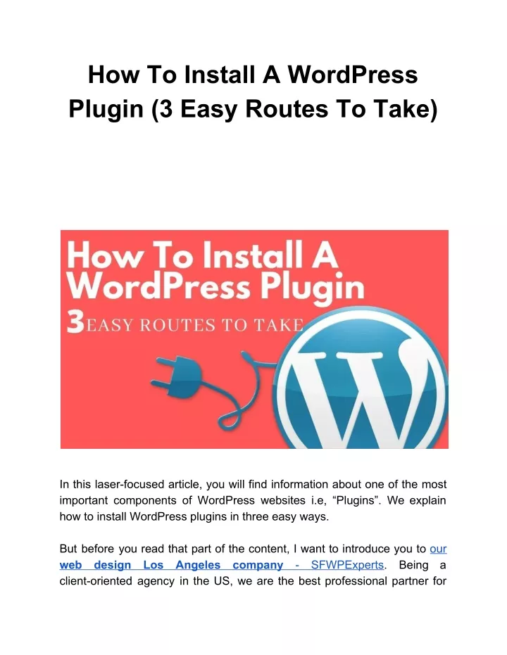 how to install a wordpress plugin 3 easy routes