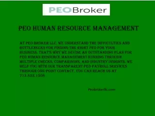 peo human resource management