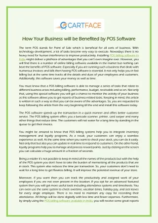 How Your Business will be Benefited by POS Software