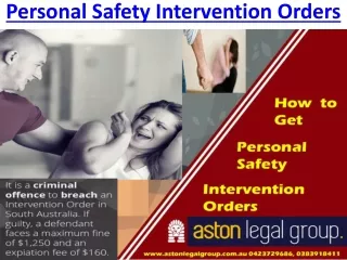 personal safety intervention orders