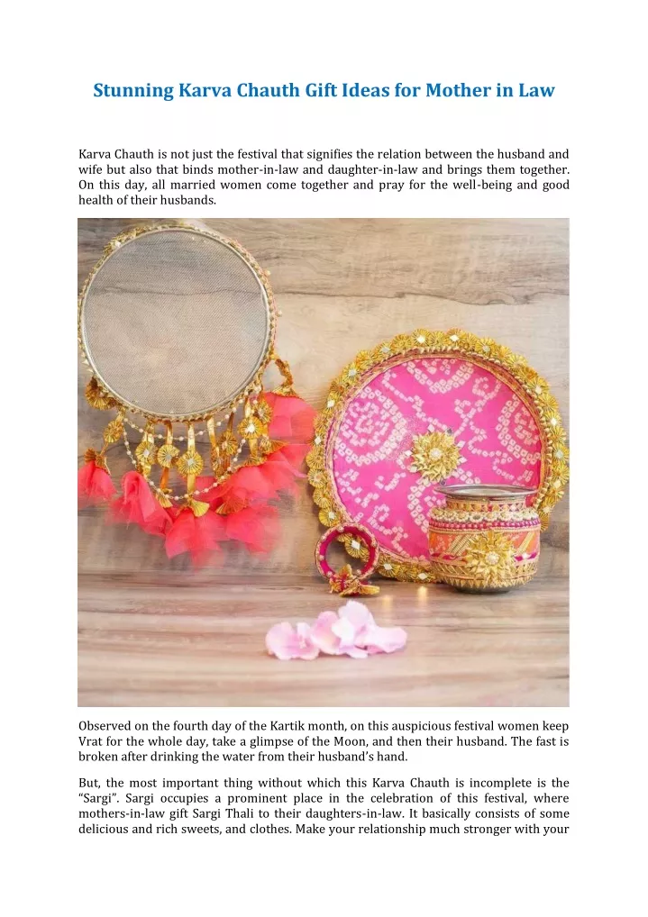 stunning karva chauth gift ideas for mother in law