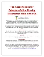 Online Nursing Dissertation Help UK - slide 1