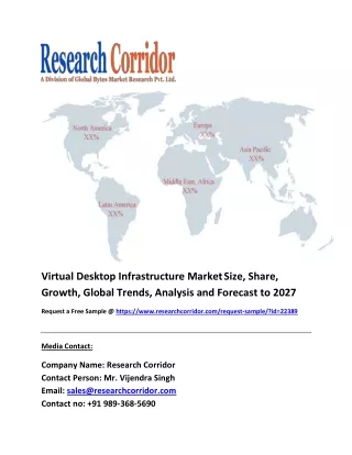Global Virtual Desktop Infrastructure Size, Industry Trends, Share and Forecast to 2027