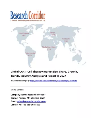 Global CAR T-Cell Therapy Market Size, Share, Growth and Industry Report to 2027