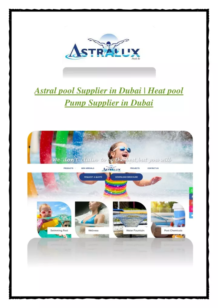astral pool supplier in dubai heat pool pump