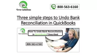 Three simple steps to Undo Bank Reconciliation in QuickBooks