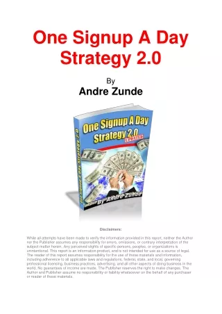 one signup a day strategy 2 0 by andre zunde
