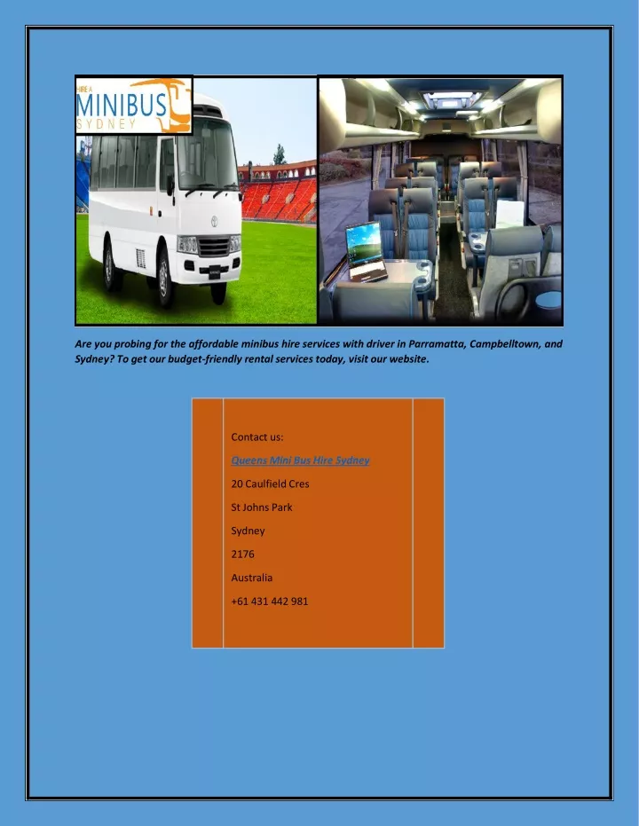 are you probing for the affordable minibus hire