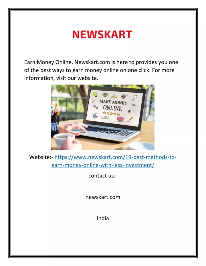 earn money online newskart com is here