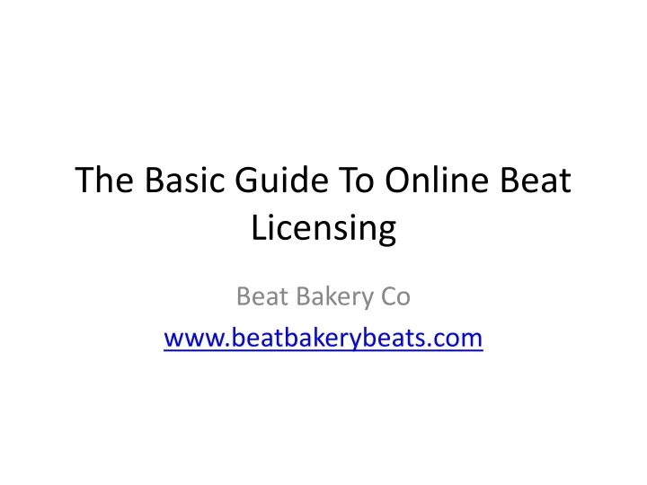 the basic guide to online beat licensing