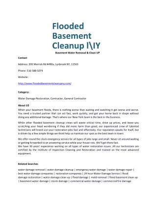 flooded basement cleanup l iy basement water