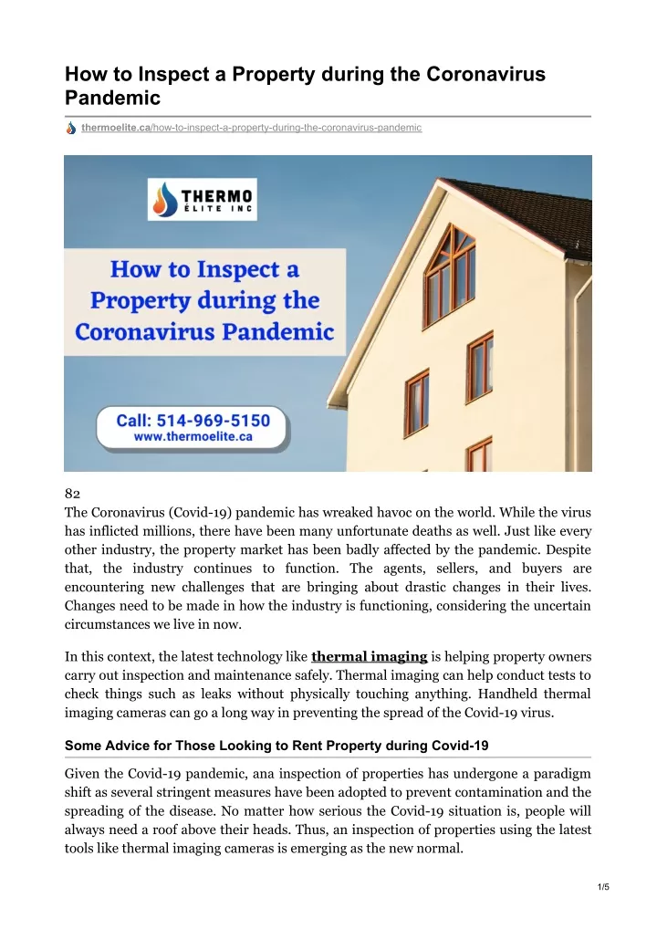 how to inspect a property during the coronavirus