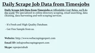 daily scrape job data from timesjobs