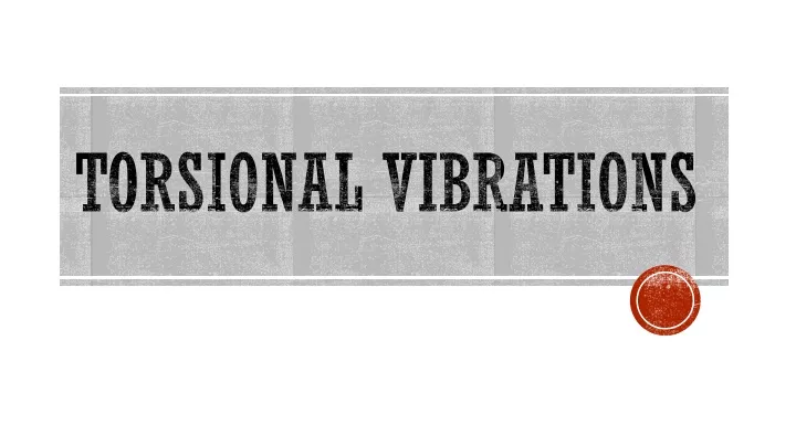 torsional vibrations