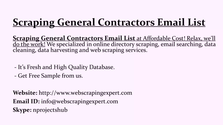 scraping general contractors email list