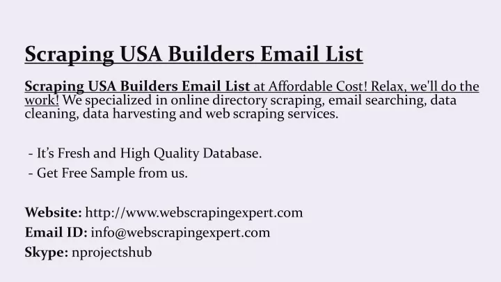 scraping usa builders email list
