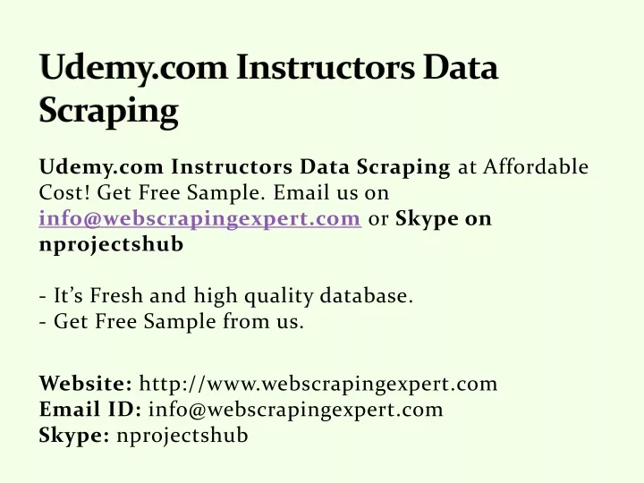 udemy com instructors data scraping