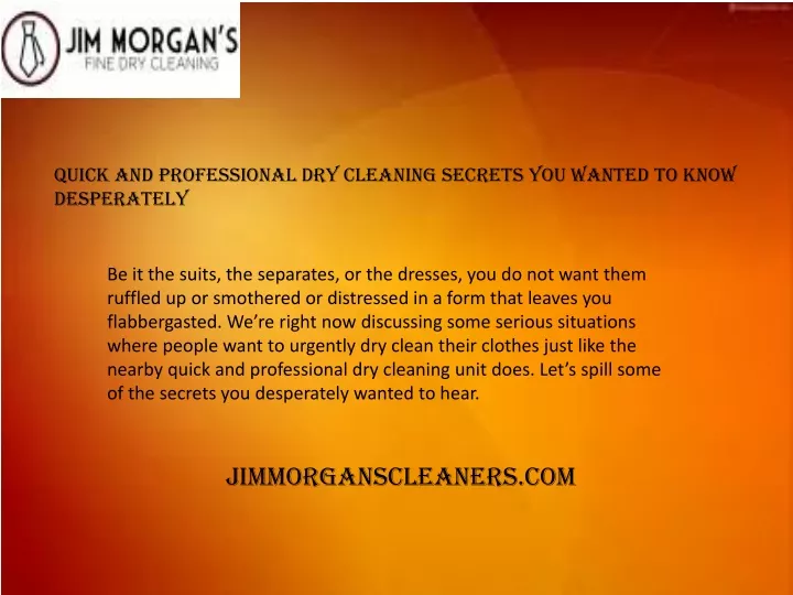 quick and professional dry cleaning secrets