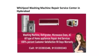 Whirlpool Washing Machine Repair Service Center in Hyderabad