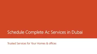 Schedule Complete Ac Services in Dubai: Trusted Services for Your Homes & offices