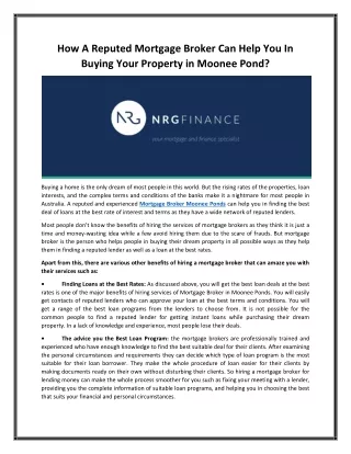 how a reputed mortgage broker can help