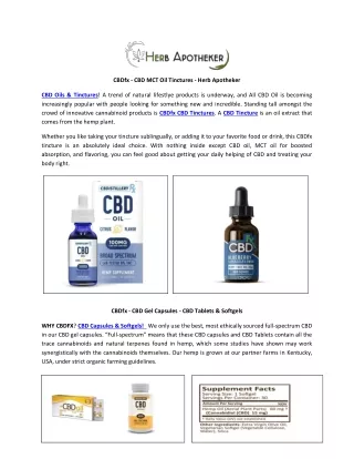 CBDfx - CBD MCT Oil Tinctures - Herb Apotheker