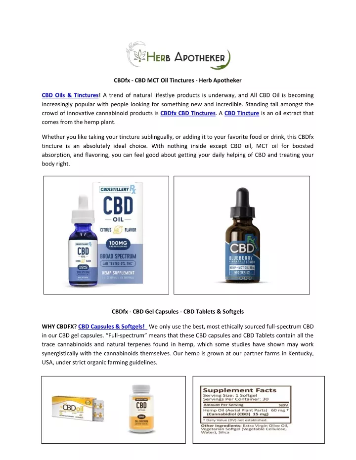 cbdfx cbd mct oil tinctures herb apotheker